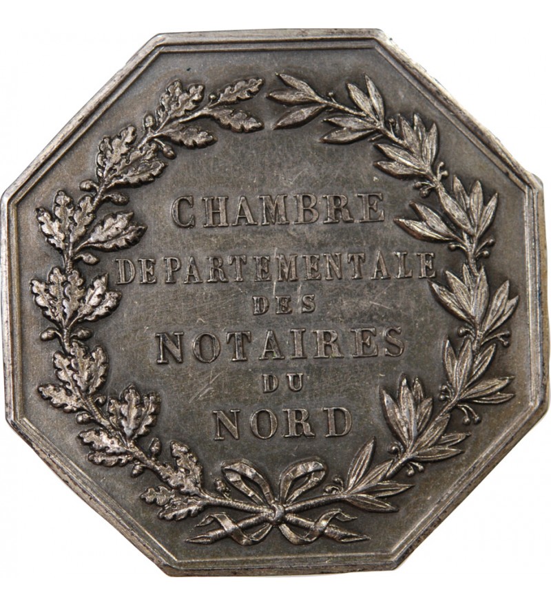 NOTAIRES, NORD – JETON ARGENT poinçon Corne (après 1879)