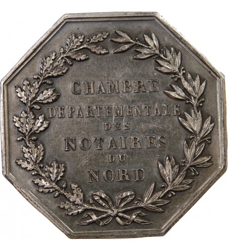 NOTAIRES, NORD – JETON ARGENT poinçon Corne (après 1879)