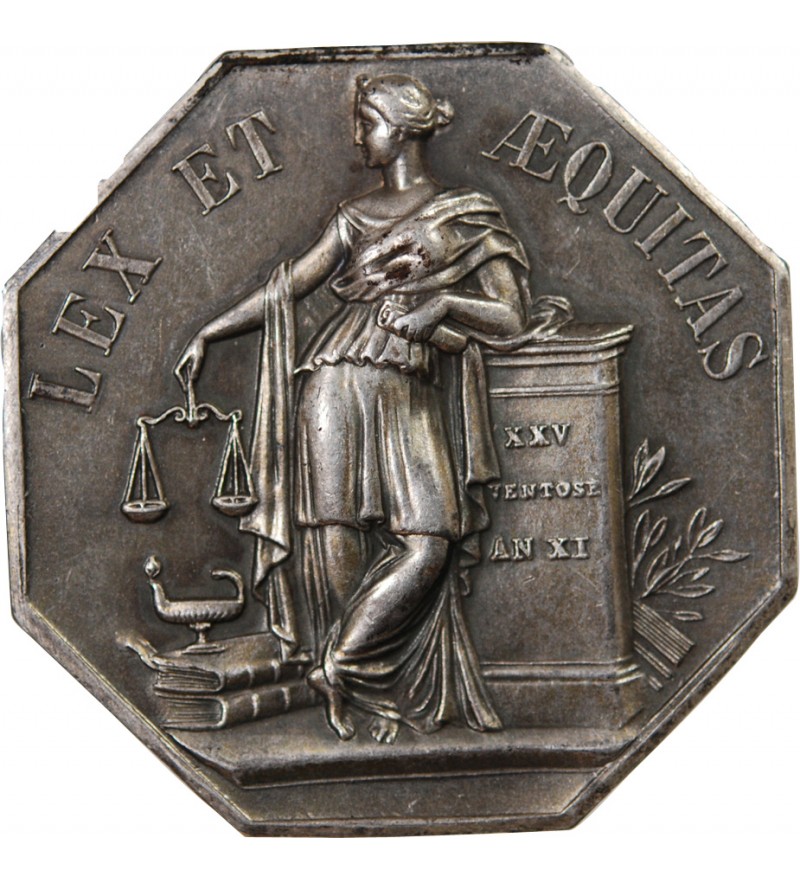 NOTAIRES, NORD – JETON ARGENT poinçon Corne (après 1879)