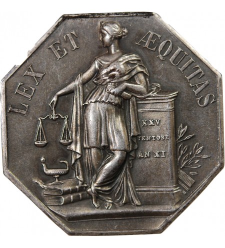 NOTAIRES, NORD – JETON ARGENT poinçon Corne (après 1879)