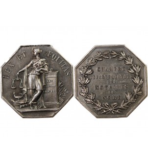 NOTAIRES, NORD – JETON ARGENT poinçon Corne (après 1879) 2