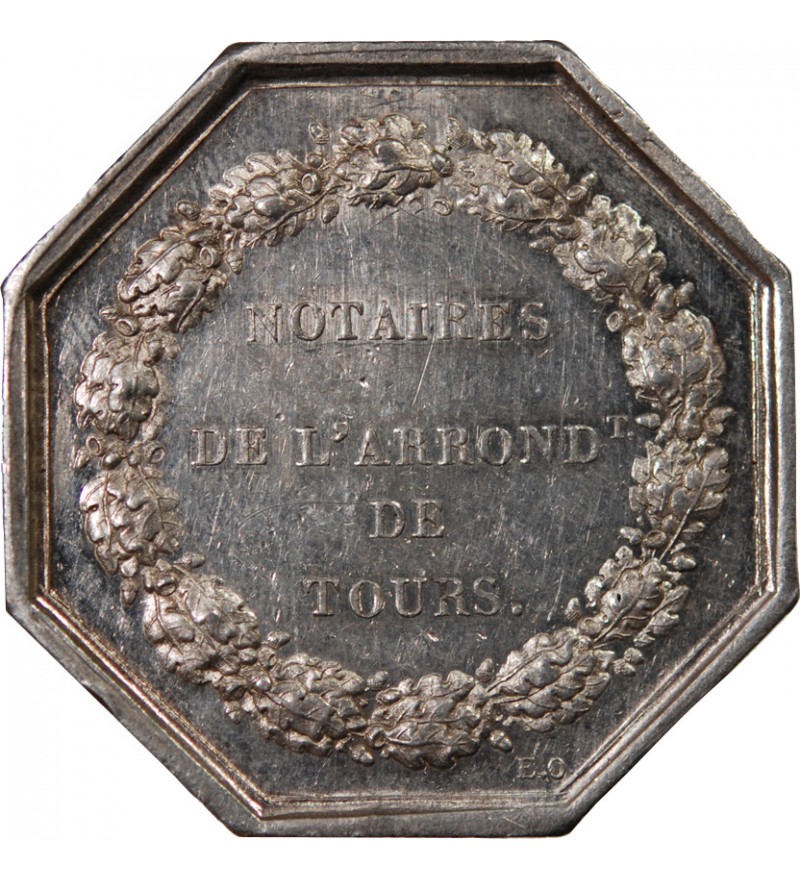 NOTAIRES, TOURS – JETON ARGENT poinçon Abeille (1860-1879)