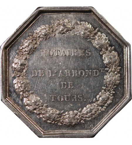 NOTAIRES, TOURS – JETON ARGENT poinçon Abeille (1860-1879)