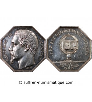 NOTAIRES, PARIS, NAPOLEON III – JETON ARGENT poinçon Main (1845-1860)