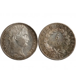 France 5 FRANCS NAPOLEON I  1811 A PARIS 2
