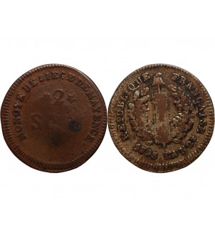 CONVENTION, SIEGE DE MAYENCE - 2 SOLS 1793 2
