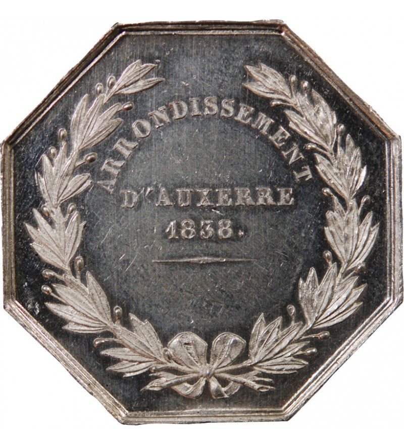 NOTAIRES, AUXERRE – JETON ARGENT poinçon Abeille (1860-1879)