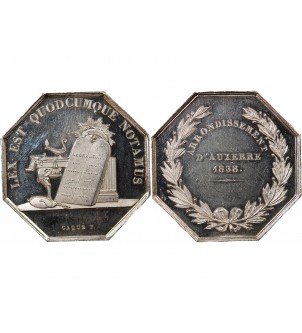 NOTAIRES, AUXERRE – JETON ARGENT poinçon Abeille (1860-1879) 2