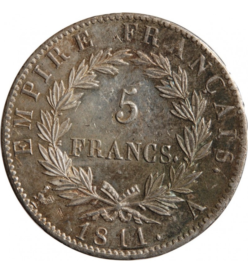 France 5 FRANCS NAPOLEON I  1811 A PARIS