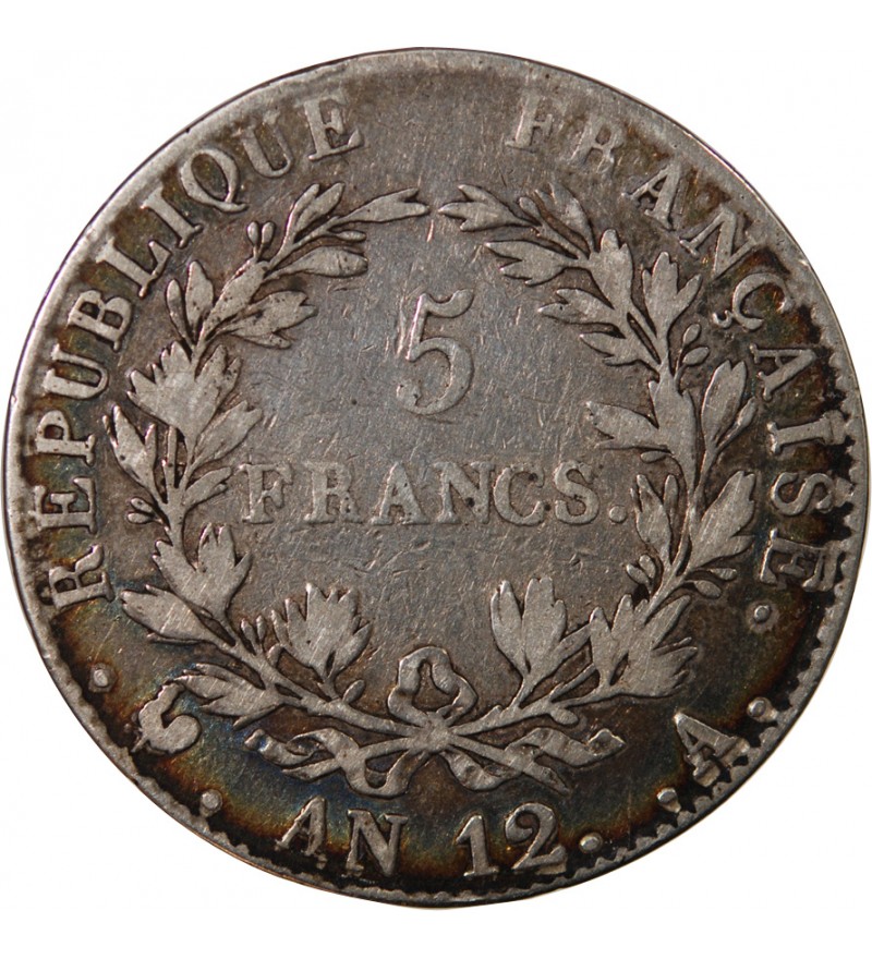 NAPOLEON Ier - 5 FRANCS AN 12 A PARIS "Type République"﻿﻿