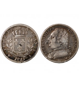 LOUIS XVIII - 5 FRANCS ARGENT 1815 A PARIS 2