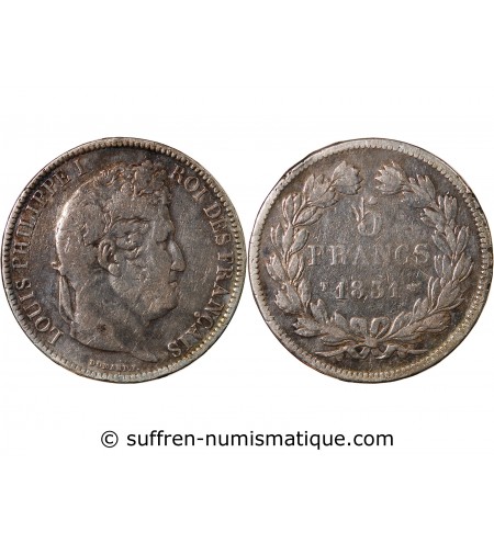 LOUIS PHILIPPE﻿ - 5 FRANCS ARGENT 1831 T NANTES "Type Domard, Tr relief"