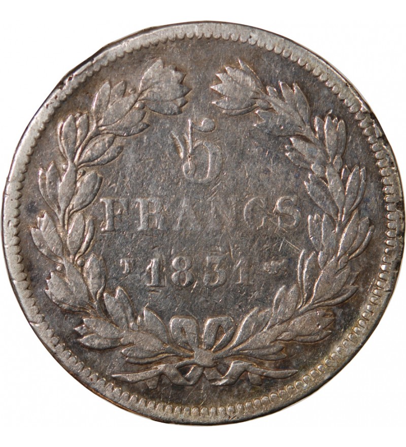 LOUIS PHILIPPE﻿ - 5 FRANCS ARGENT 1831 T NANTES "Type Domard, Tr relief"