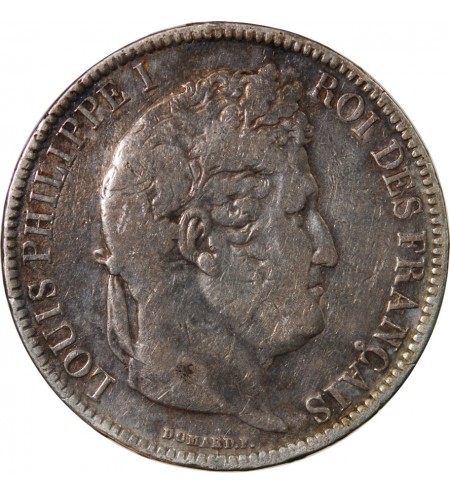 LOUIS PHILIPPE﻿ - 5 FRANCS ARGENT 1831 T NANTES "Type Domard, Tr relief"