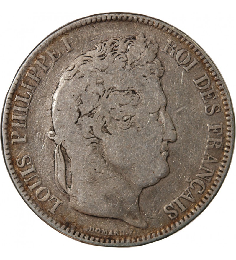 LOUIS PHILIPPE﻿ - 5 FRANCS ARGENT 1834 Q PERPIGNAN "Type Domard, Tr relief"