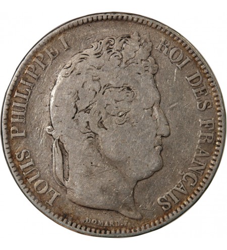 LOUIS PHILIPPE﻿ - 5 FRANCS ARGENT 1834 Q PERPIGNAN "Type Domard, Tr relief"