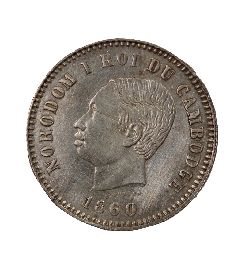 CAMBODGE, NORODOM Ier - 1 FRANC ARGENT 1860