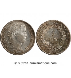 France 5 FRANCS NAPOLEON I  1811 A PARIS