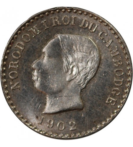CAMBODGE, NORODOM Ier - 50 CENTIMES ARGENT 1902 - FRAPPE DE SOUVENIR