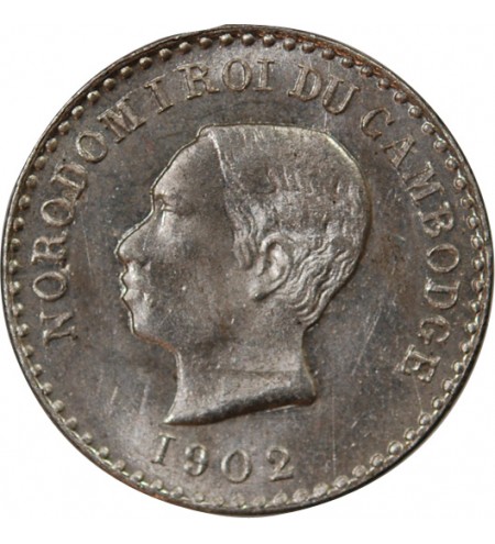 CAMBODGE, NORODOM Ier - 50 CENTIMES ARGENT 1902 - FRAPPE DE SOUVENIR