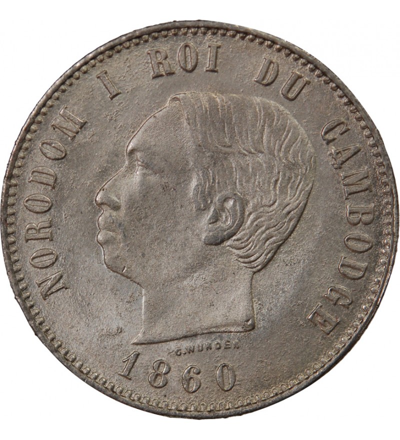 CAMBODGE, NORODOM Ier - 4 FRANCS ARGENT 1860