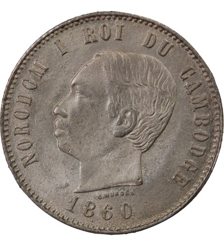 CAMBODGE, NORODOM Ier - 4 FRANCS ARGENT 1860