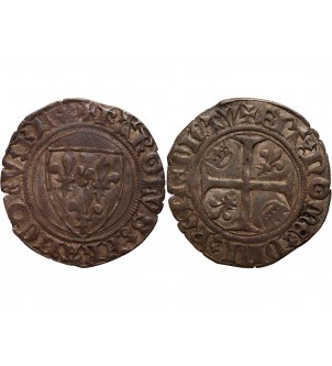 CHARLES VI﻿ LE FOU - BLANC "Dit Guénar" SAINTE MENEHOULD 1380 / 1422﻿ 2