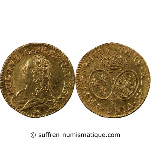 LOUIS XV - LOUIS D'OR AUX LUNETTES 1738 T NANTES