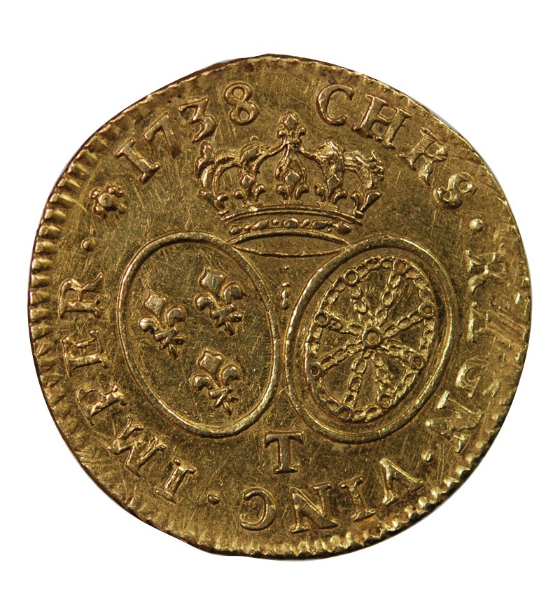 LOUIS XV - LOUIS D'OR AUX LUNETTES 1738 T NANTES