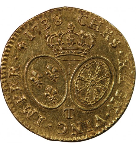 LOUIS XV - LOUIS D'OR AUX LUNETTES 1738 T NANTES