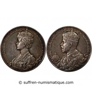GRANDE-BRETAGNE, GEORGES V & MARY - MEDAILLE ARGENT 1911