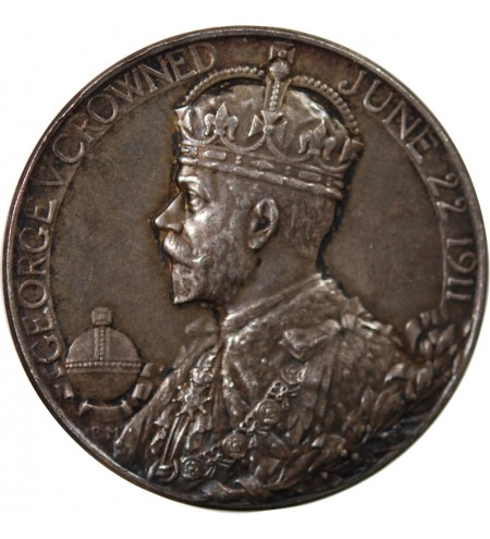 GRANDE-BRETAGNE, GEORGES V & MARY - MEDAILLE ARGENT 1911