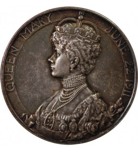 GRANDE-BRETAGNE, GEORGES V & MARY - MEDAILLE ARGENT 1911