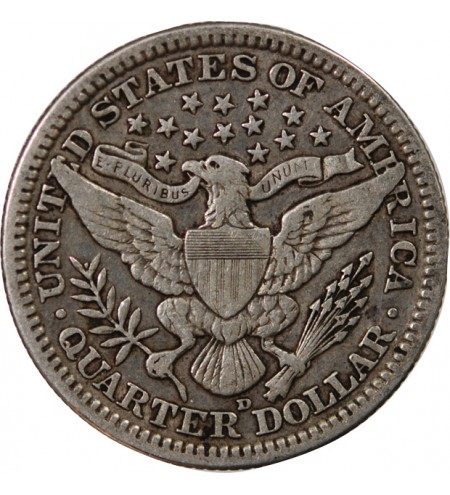 USA - 25 CENTS ARGENT "Barber Quarter" 1915 DENVER