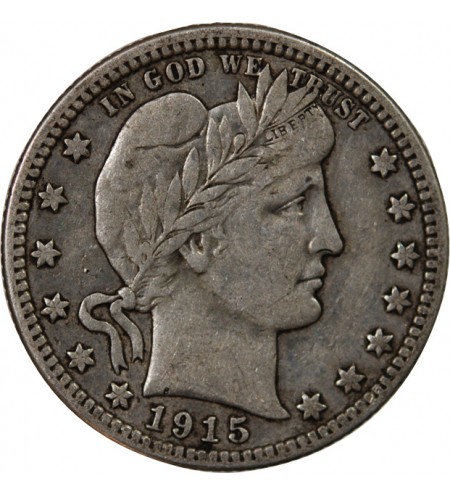 USA - 25 CENTS ARGENT "Barber Quarter" 1915 DENVER