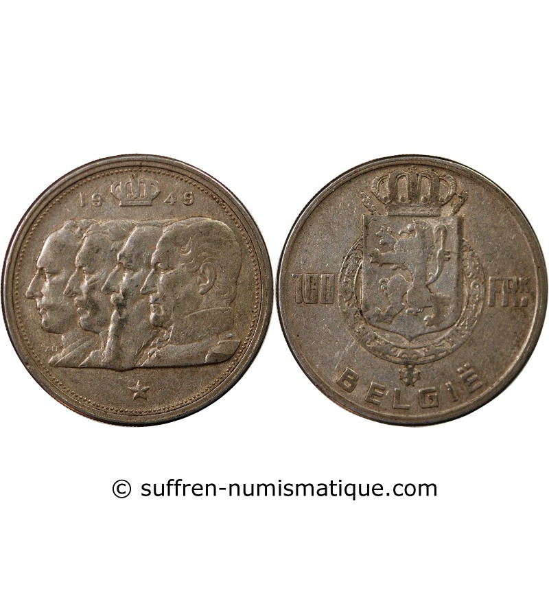 BELGIQUE, PRINCE CHARLES - 100 FRANCS ARGENT 1949 - DYNASTIE