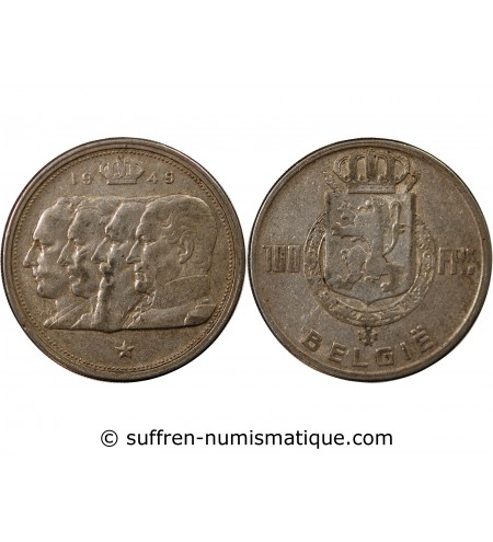 BELGIQUE, PRINCE CHARLES - 100 FRANCS ARGENT 1949 - DYNASTIE