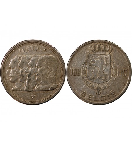 BELGIQUE, PRINCE CHARLES - 100 FRANCS ARGENT 1949 - DYNASTIE