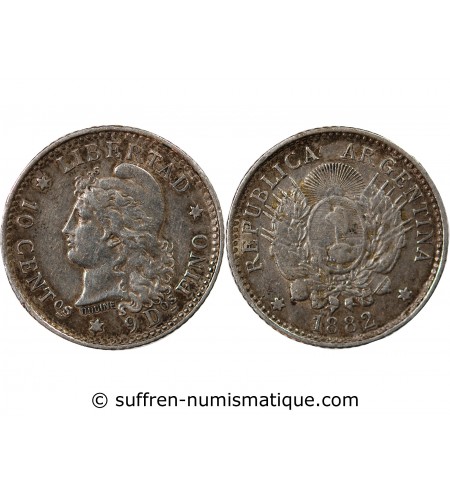 ARGENTINE - 10 CENTAVOS ARGENT 1882