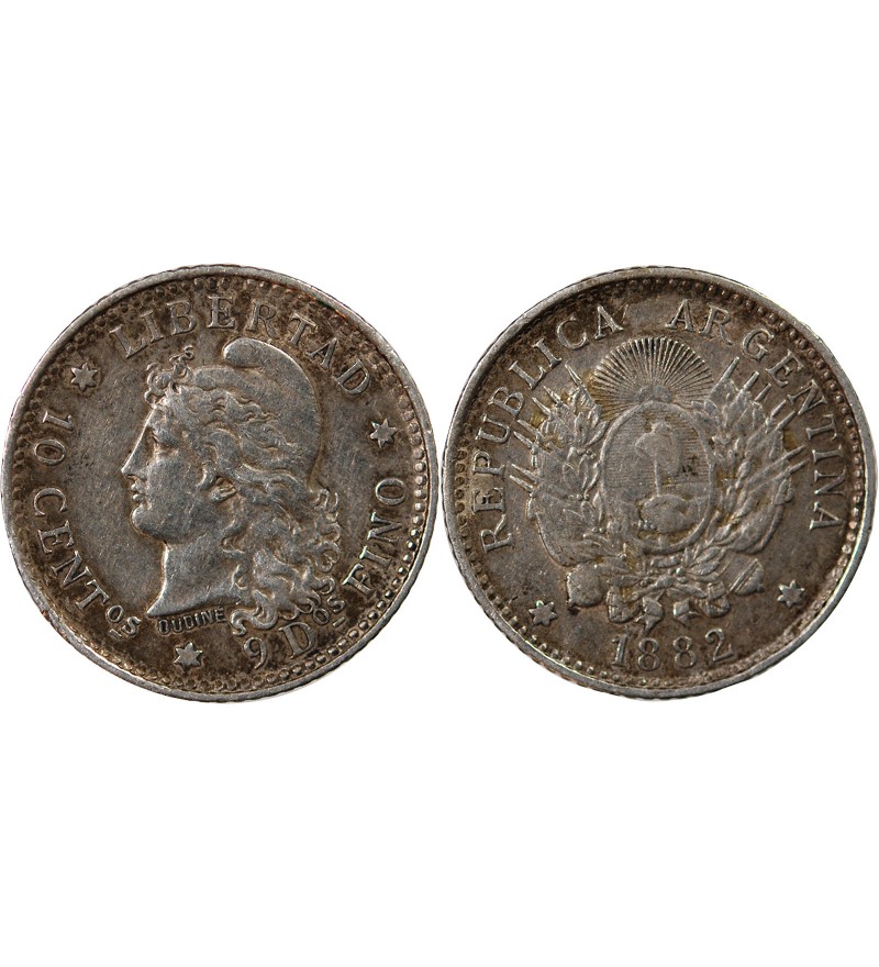 ARGENTINE - 10 CENTAVOS ARGENT 1882