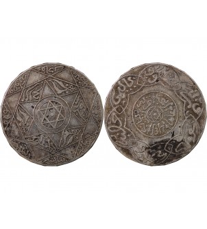 MAROC, ABD AL-AZIZ - 5 DIRHAMS ARGENT 1317 (1900) 2