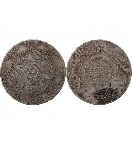 MAROC, ABD AL-AZIZ - 5 DIRHAMS ARGENT 1317 (1900)