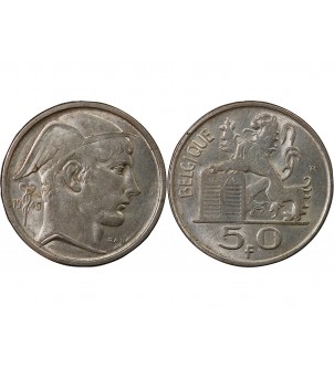 BELGIQUE, PRINCE CHARLES - 50 FRANCS ARGENT 1949 - MERCURE 2