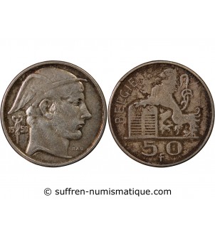 BELGIQUE, PRINCE CHARLES - 50 FRANCS ARGENT 1950 - MERCURE
