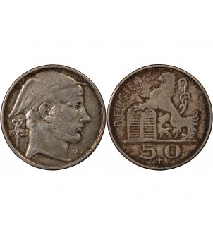 BELGIQUE, PRINCE CHARLES - 50 FRANCS ARGENT 1950 - MERCURE 2
