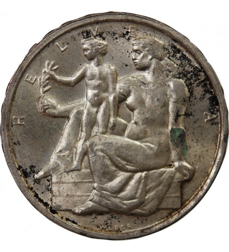 SUISSE, CONSTITUTION - 5 FRANCS ARGENT 1948 B