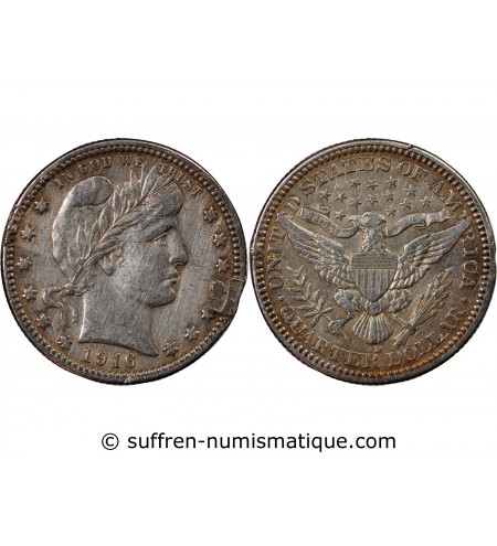 USA - 25 CENTS ARGENT "Barber Quarter" 1916 DENVER