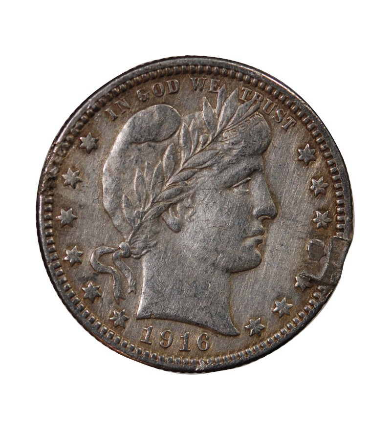 USA - 25 CENTS ARGENT "Barber Quarter" 1916 DENVER