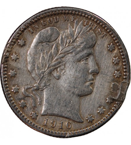 USA - 25 CENTS ARGENT "Barber Quarter" 1916 DENVER