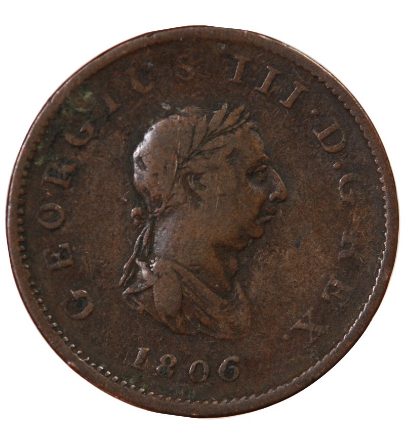 GRANDE-BRETAGNE, GEORGES III - 1/2 PENNY 1806